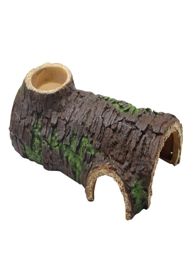 APlayfulBee 2 in 1 Reptile Hide Cave and Reptile Water/Food Feeding Bowl, Green-Glow in Dark, Turtle Basking Platform Habitat Hiding Cave Climbing Tank Aquarium Ornament for Lizards, Frogs, Snakes,Chameleon (M) - Image 1